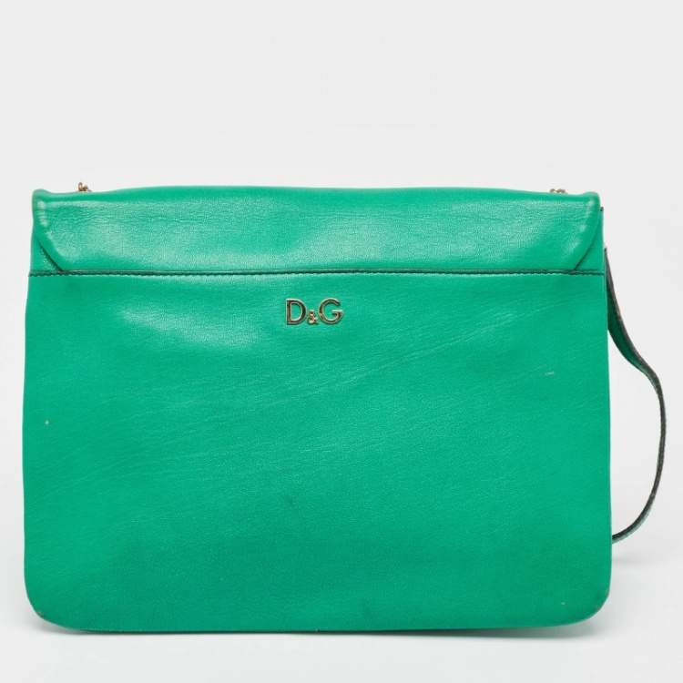 Pre Owned D&G Green Leather Ania Shoulder Bag