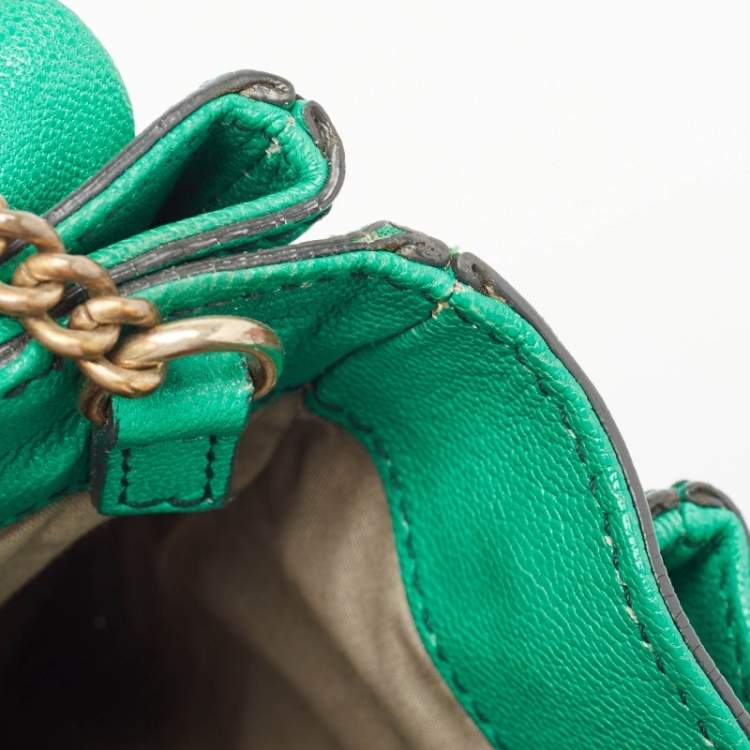 Pre Owned D&G Green Leather Ania Shoulder Bag