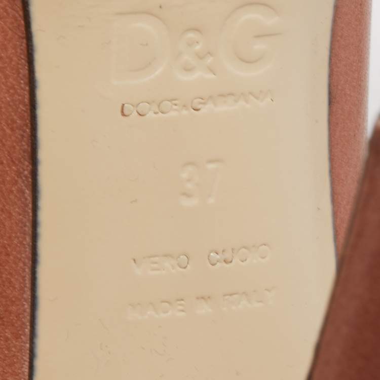Pre Owned D&G Pink Leather Platform Pumps Size 37