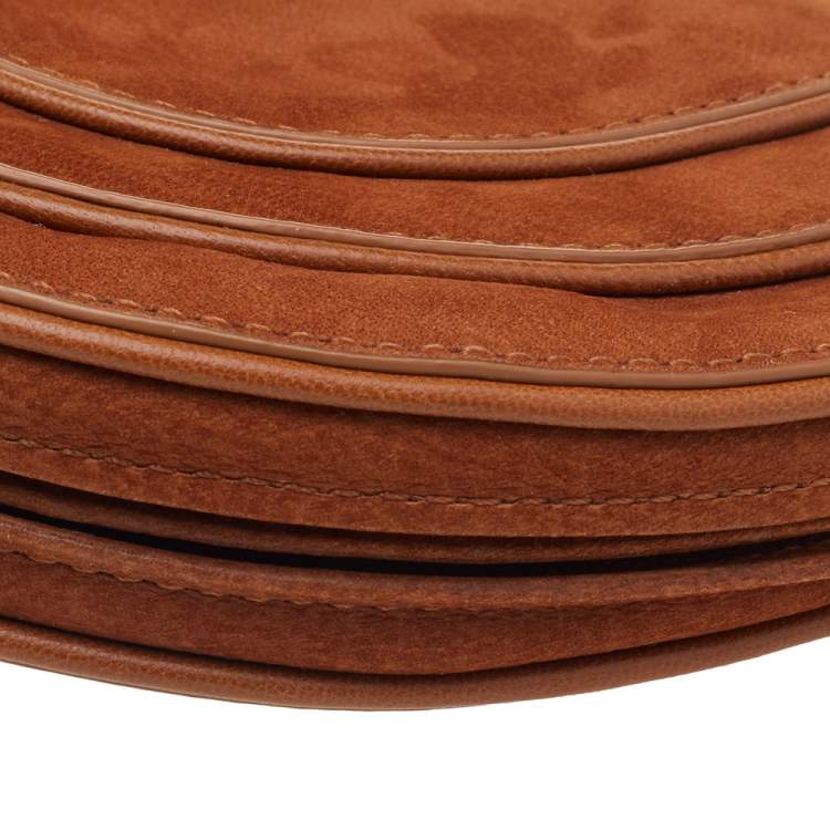 Pre Owned Diane von Furstenberg Brown Nubuck Leather Wristlet Pouch