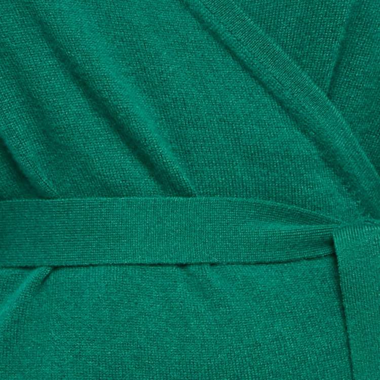 Pre Owned Diane Von Furstenberg Fall Green Wool Blend Astrid Dress L