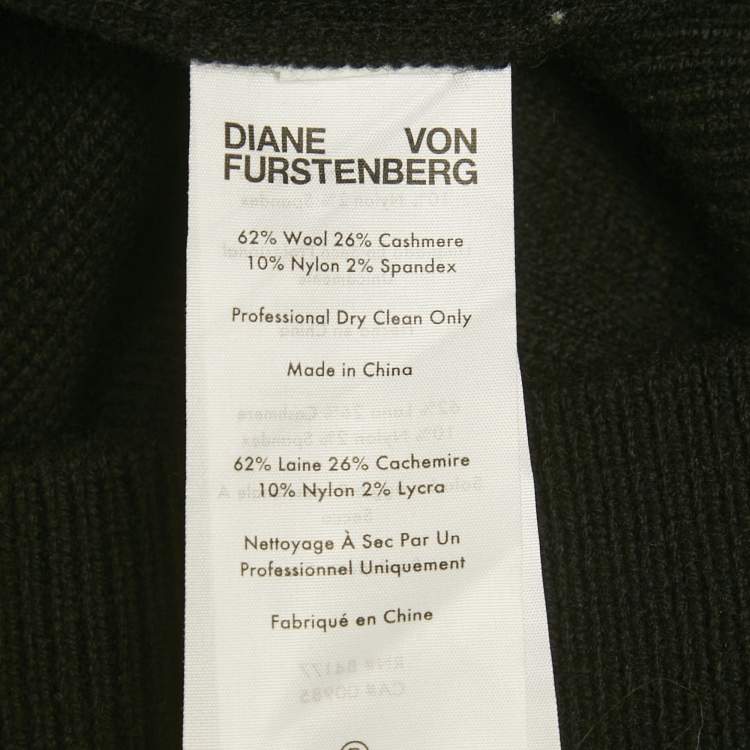 Pre Owned Diane Von Furstenberg Black Wool Blend Rhylee Sweatshirt L