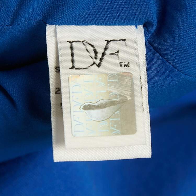 Pre Owned Diane Von Furstenberg Blue Jersey Evita Dress M