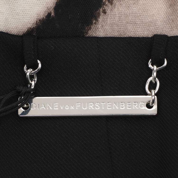 Pre Owned Diane Von Furstenberg Brown/Beige Leopard Print Wool Coat M