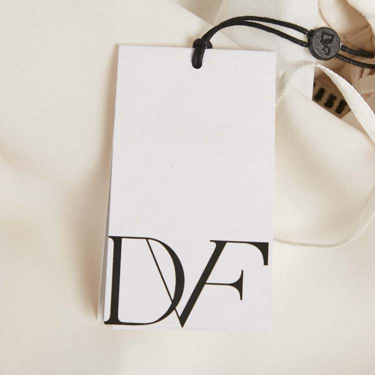 Pre Owned Diane Von Furstenberg Ivory Lace & Silk Lakyn Sleeveless Top M