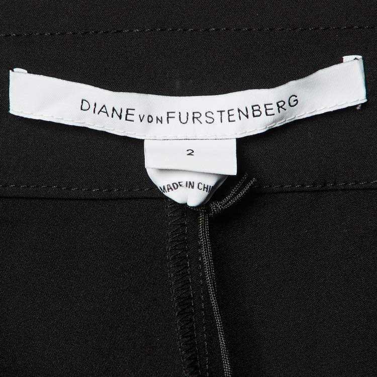 مملوكة مسبقًا Diane Von Furstenberg Black Jersey Kazumi Capri Pants S 