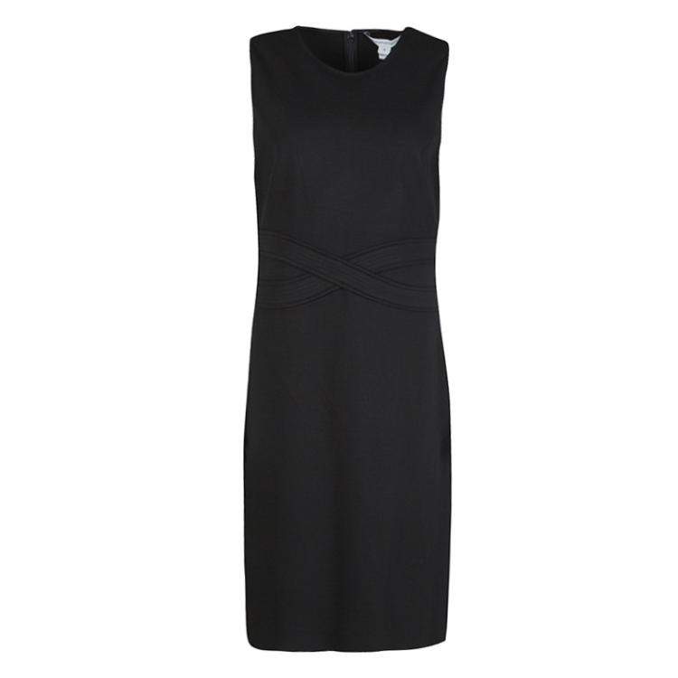 مملوكة مسبقًا Diane Von Furstenberg Black Jersey Evita Sleeveless Shift Dress S
