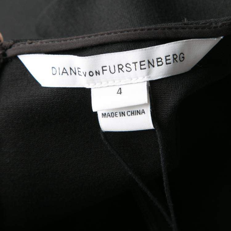 مملوكة مسبقًا Diane Von Furstenberg Black Jersey Evita Sleeveless Shift Dress S