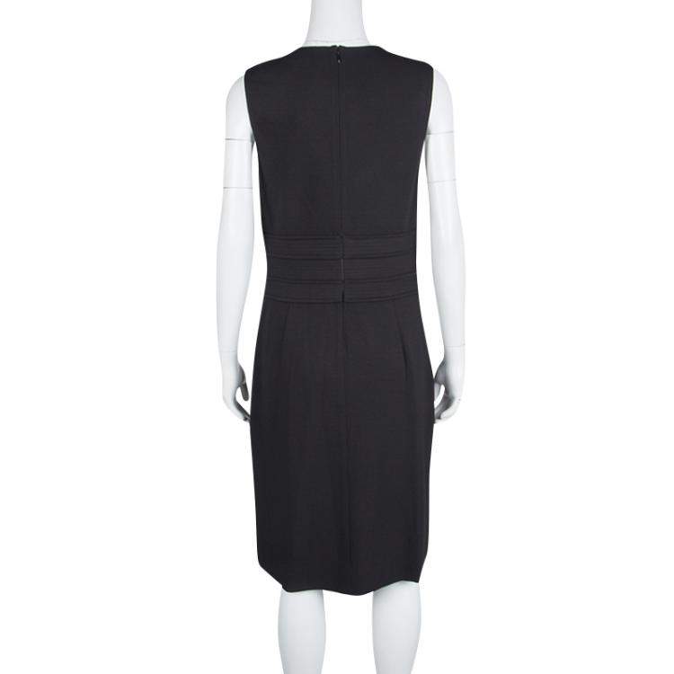 Pre Owned Diane Von Furstenberg Black Jersey Evita Sleeveless Shift Dress M