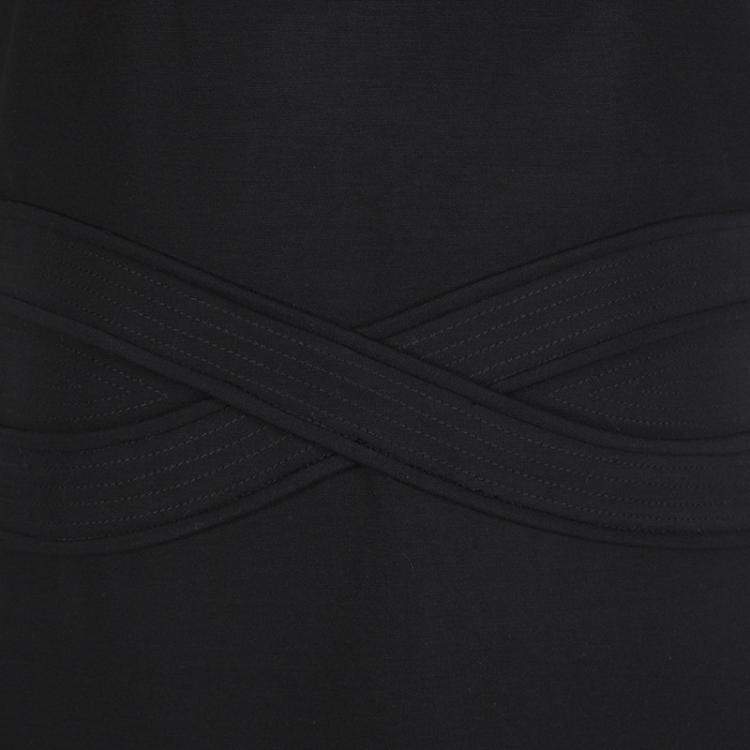 Pre Owned Diane Von Furstenberg Black Jersey Evita Sleeveless Shift Dress M