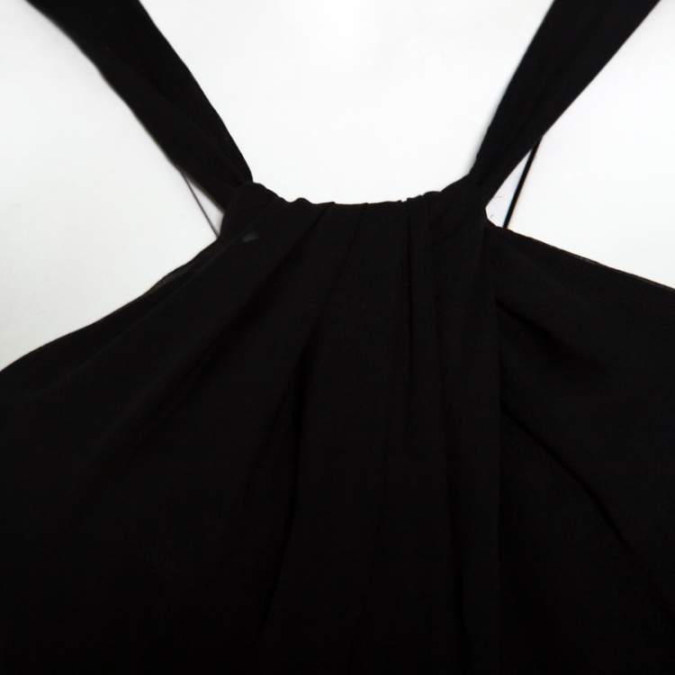 Pre Owned Diane von Furstenberg Black Silk Sleeveless Lilita Top S