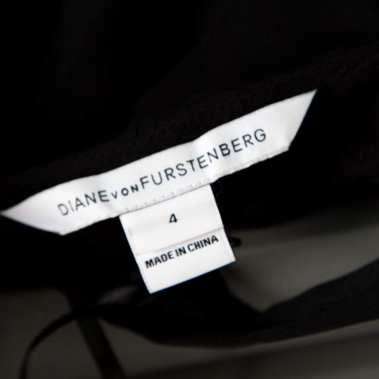 Pre Owned Diane von Furstenberg Black Silk Sleeveless Lilita Top S