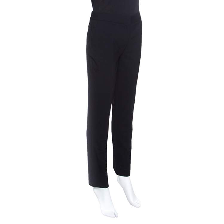 Pre Owned Diane Von Furstenberg Black Wool Cigarette Pants M