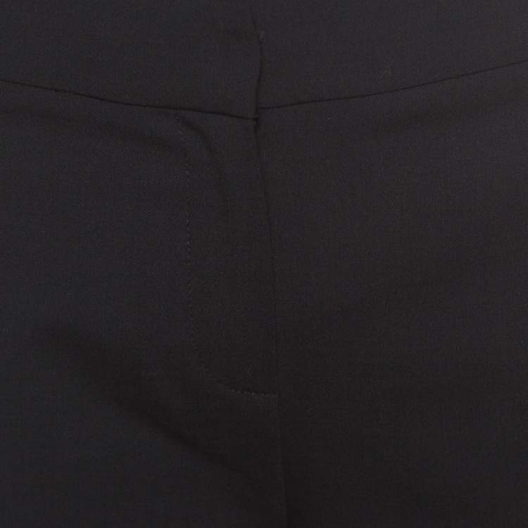 Pre Owned Diane Von Furstenberg Black Wool Cigarette Pants S