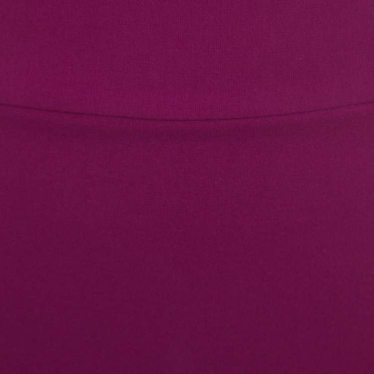 Pre Owned Diane Von Furstenberg Magenta Stretch Side Zip Detail Mini Skirt M