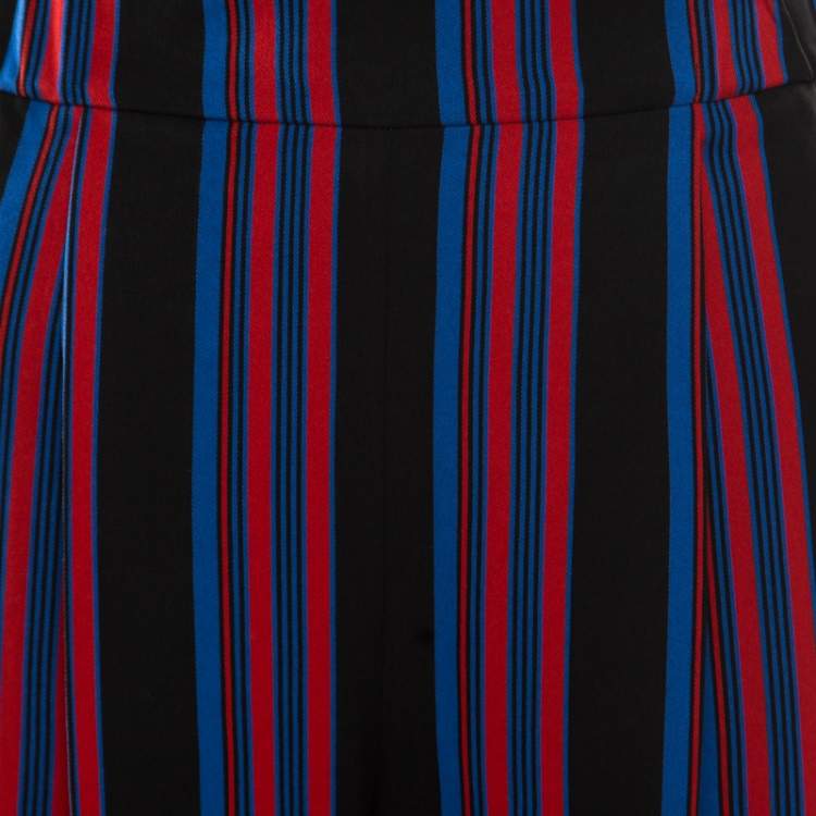 Pre Owned Diane Von Furstenberg Multicolor Striped Elasticized Waist Soft Trousers M
