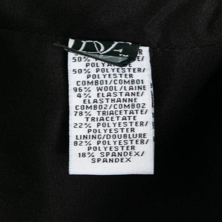 Pre Owned Diane von Furstenberg Black Crepe Jacquard Paneled Olena Jacket M