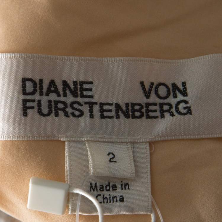 Pre Owned Diane von Furstenberg Pink and Ivory Sequinned One Shoulder Dress S