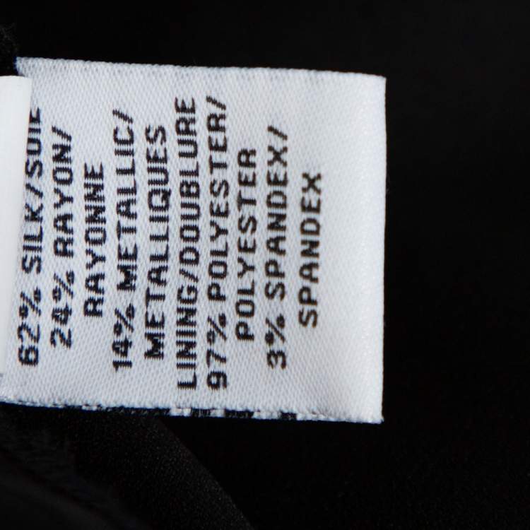 Pre Owned Diane von Furstenberg Black Brocade Ruched Fleurette Tunic Dress M