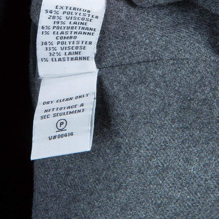Pre Owned Diane von Furstenberg Grey Maya Peplum Wool Blazer L