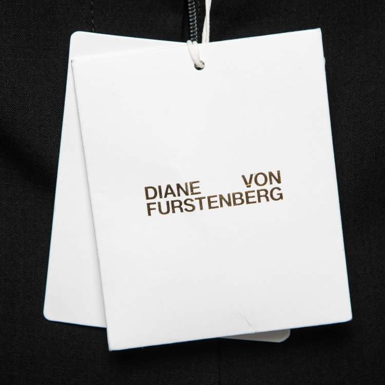 Pre Owned Diane Von Furstenberg Black Wool Tailored Trousers M