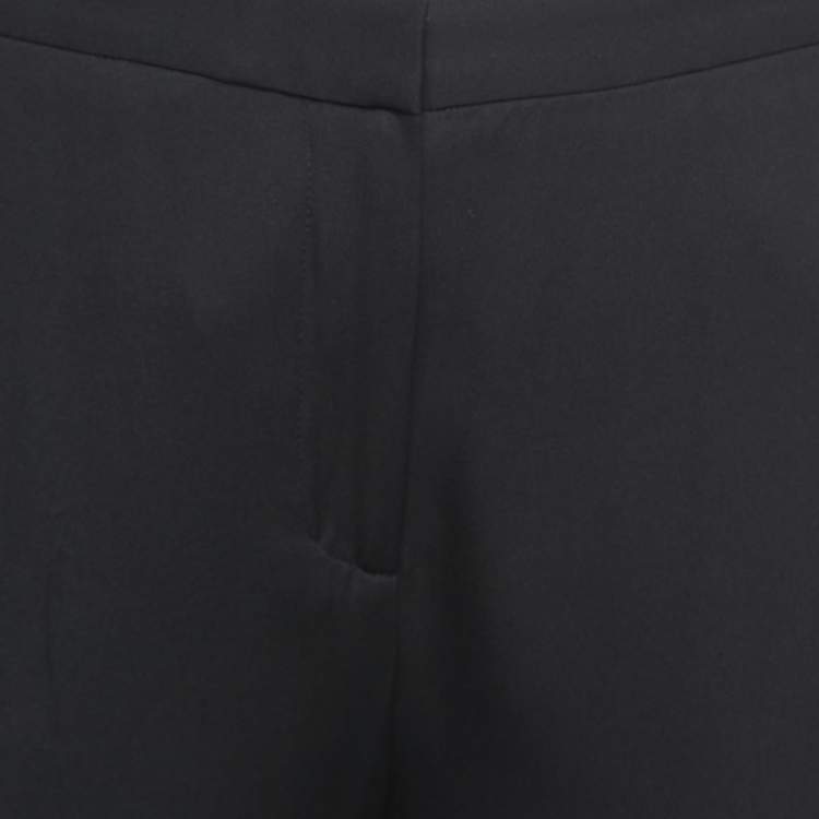 Pre Owned Diane Von Furstenberg Black Silk Wide Leg Pants S