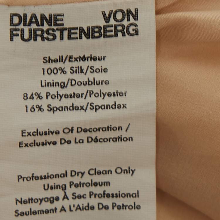 Pre Owned Diane Von Furstenberg White/Pink Sequined One Shoulder Midi Dress M