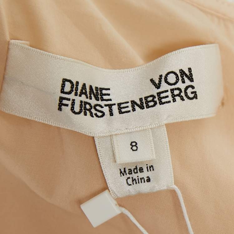 Pre Owned Diane Von Furstenberg White/Pink Sequined One Shoulder Midi Dress M