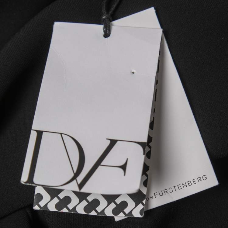 Pre Owned Diane Von Furstenberg Black Crepe Wrap Jumpsuit XS