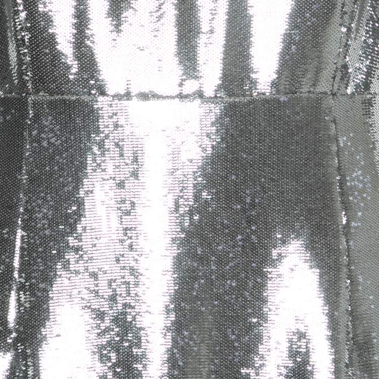 Pre Owned Diane Von Furstenberg Silver Sequined Midi Dress L