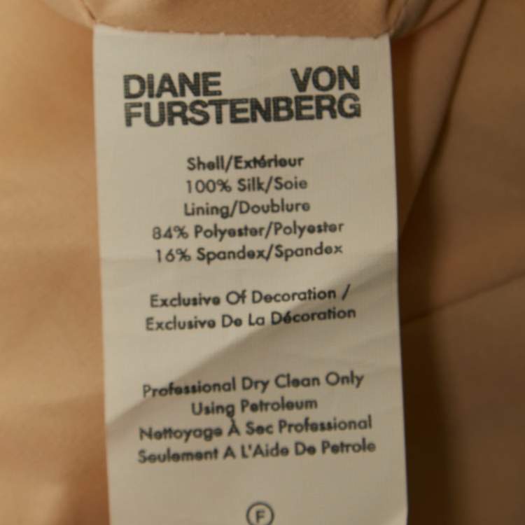 مملوكة مسبقًا Diane Von Furstenberg Off-White/Orange Sequined One Shoulder Dress M