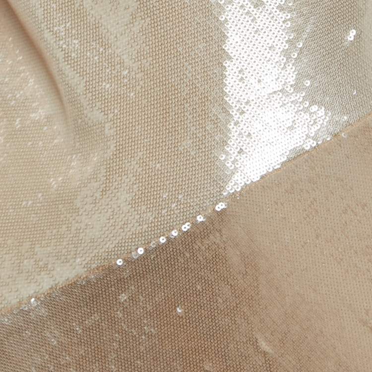 مملوكة مسبقًا Diane Von Furstenberg Off-White/Orange Sequined One Shoulder Dress M