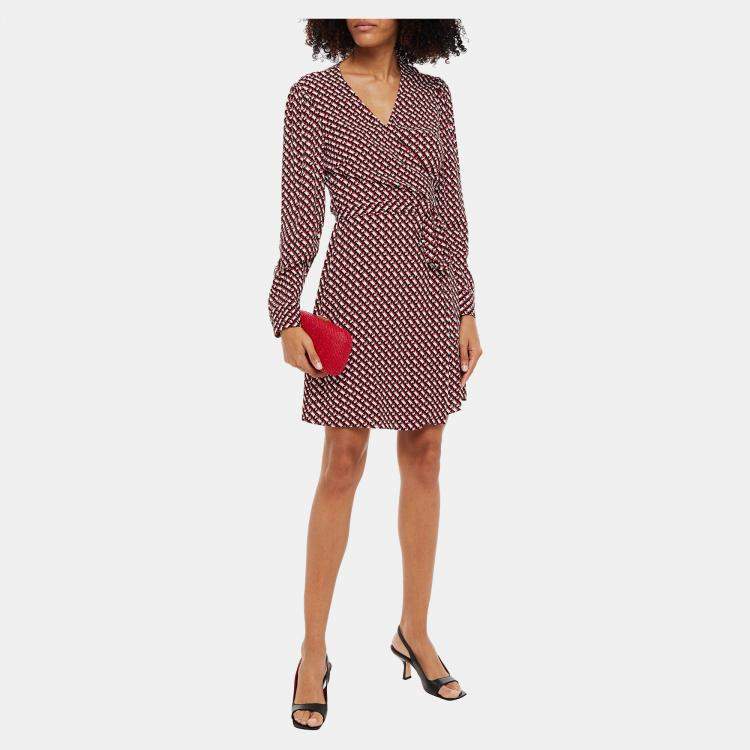 Pre Owned Diane Von Furstenberg Viscose Mini Dress L