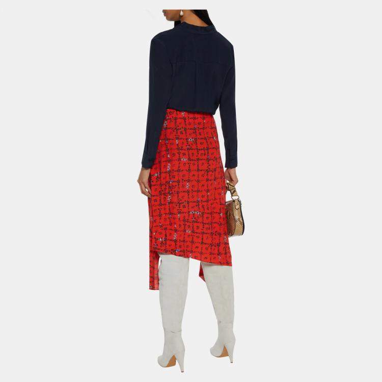 Pre Owned Diane Von Furstenberg Silk Long Sleeved Top S