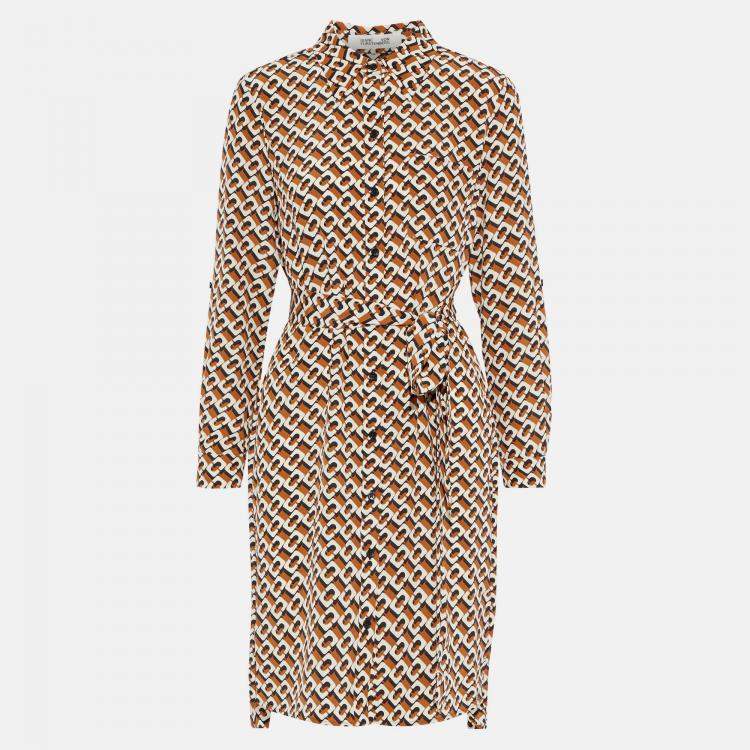 مملوكة مسبقًا Diane Von Furstenberg Silk Knee Length Dress L