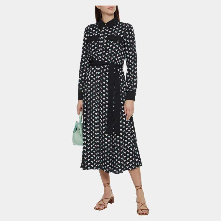 Pre Owned Diane Von Furstenberg Polyester Midi Dress M