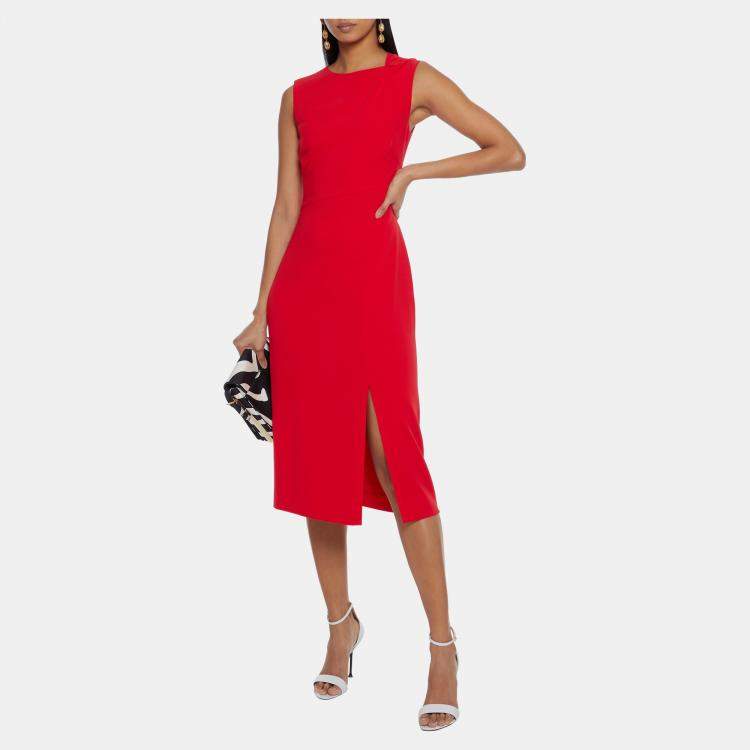 Pre Owned Diane Von Furstenberg Triacetate Midi Dress 12