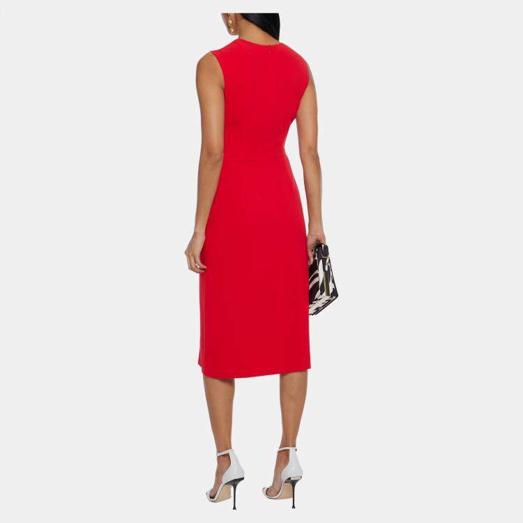 Pre Owned Diane Von Furstenberg Triacetate Midi Dress 12