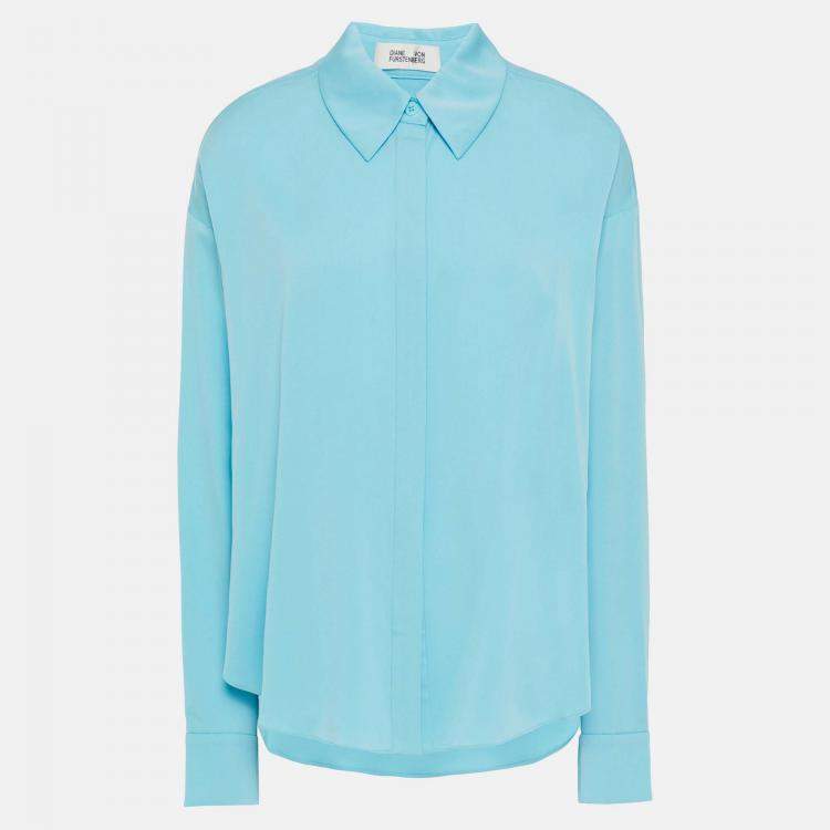 Pre Owned Diane Von Furstenberg Silk Long Sleeved Top 4