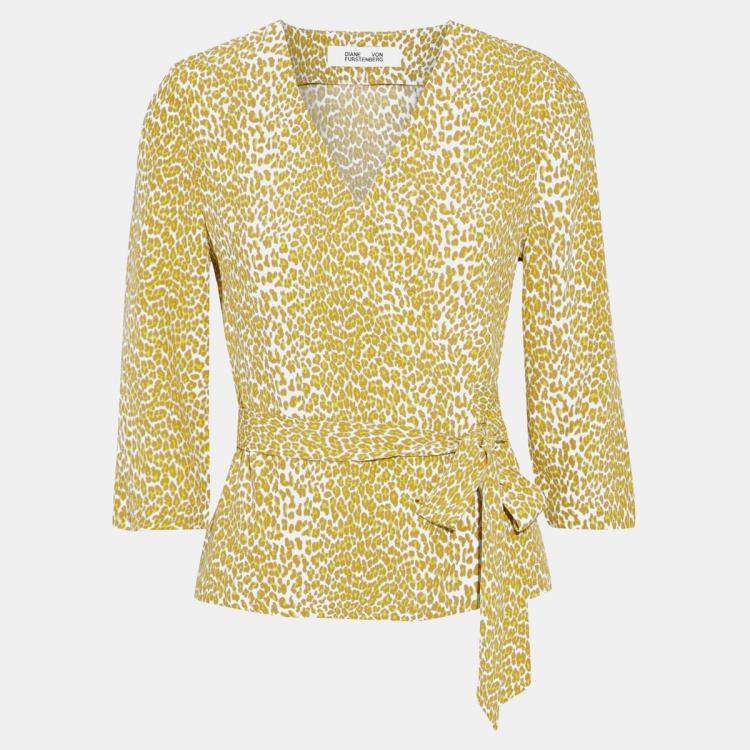 مملوكة مسبقًا Diane Von Furstenberg Viscose 3 Quarter Sleeves Top M