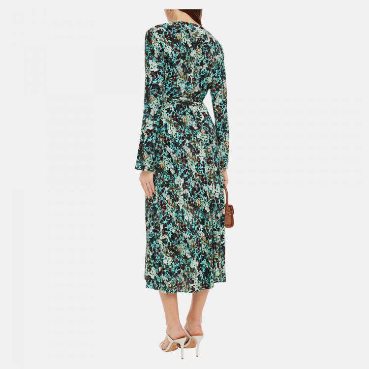 Pre Owned Diane Von Furstenberg Viscose Midi Dress M