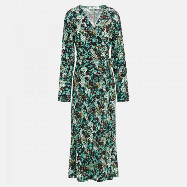 Pre Owned Diane Von Furstenberg Viscose Midi Dress M