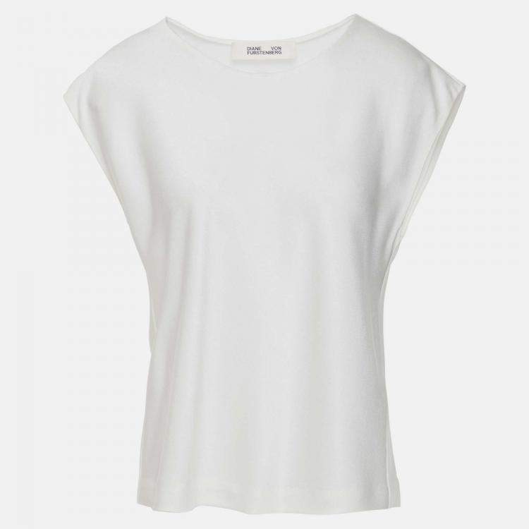 Pre Owned Diane Von Furstenberg Triacetate Sleeveless Top L
