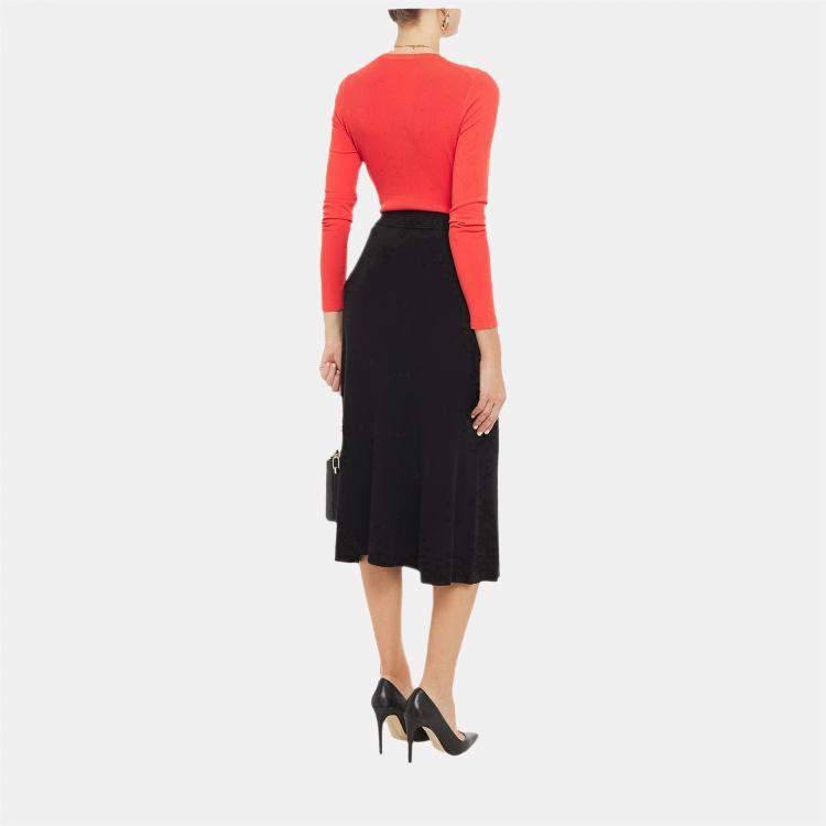 Pre Owned Diane Von Furstenberg Wool Midi Skirt S