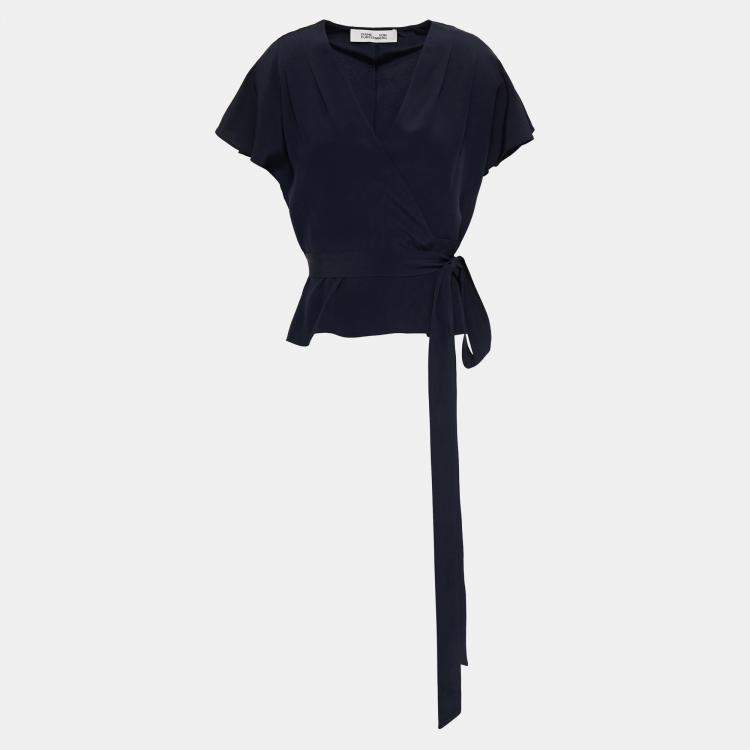 مملوكة مسبقًا Diane Von Furstenberg Silk Short Sleeved Top XS