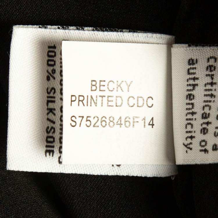 Pre Owned Diane Von Furstenberg Black Printed Silk Becky Top S