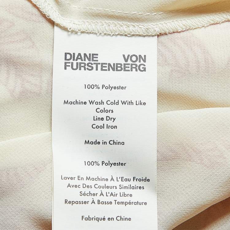 Pre Owned Diane Von Furstenberg Coral Pink Crepe Wrap Midi Dress M
