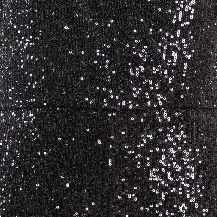 Pre Owned Diane Von Furstenberg Black Sequin Embellished Eryn Jumpsuit M