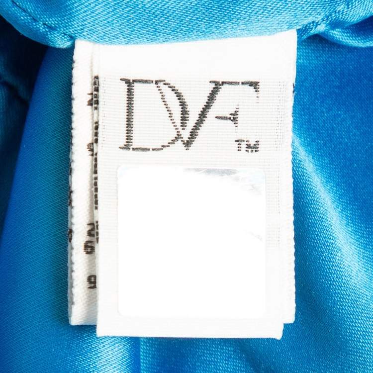 Pre Owned Diane Von Furstenberg Blue Jersey Sleeveless Jori Dress L