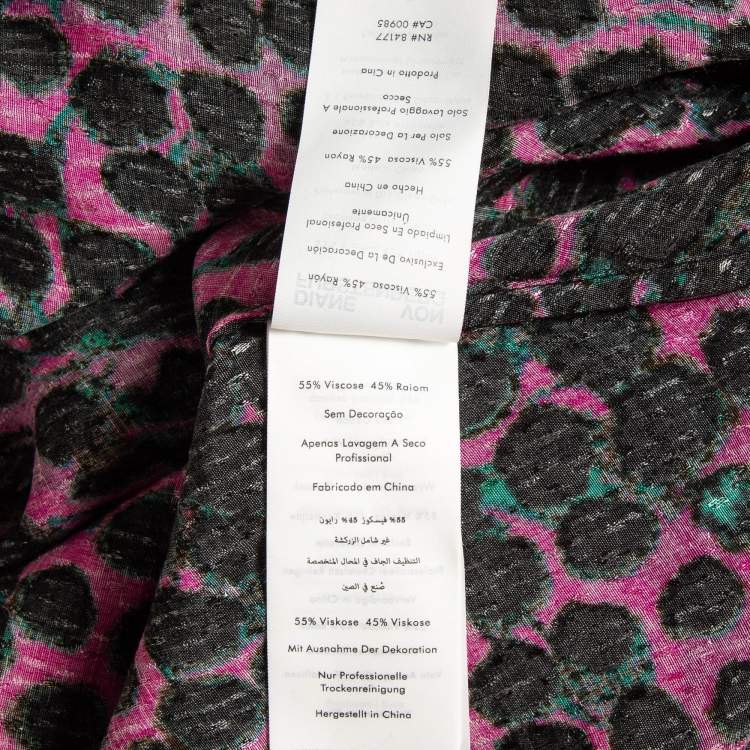 Pre Owned Diane Von Furstenberg Pink Printed Jacquard Manal Midi Dress S